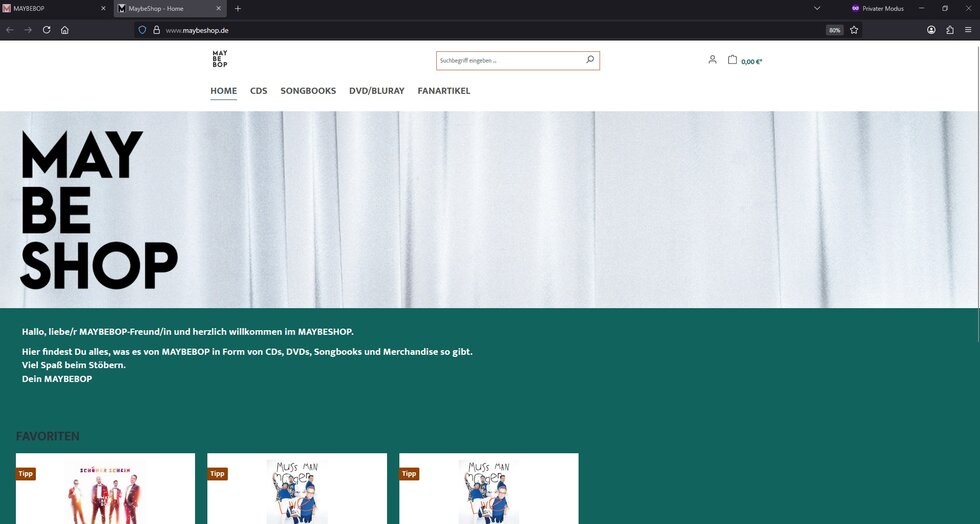 MAYBESHOP - CDs, DVDs, Songbooks und Merchandise einkaufen
