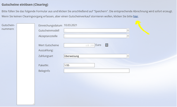 Gutscheine verwalten