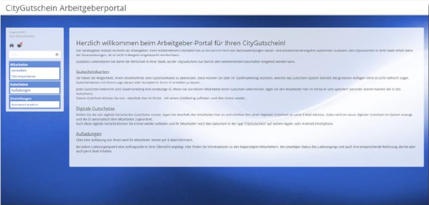 Arbeitgeberportal - Startseite