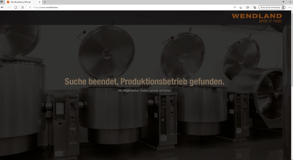 Bilde der Website WENDLAND SPICE und FOOD